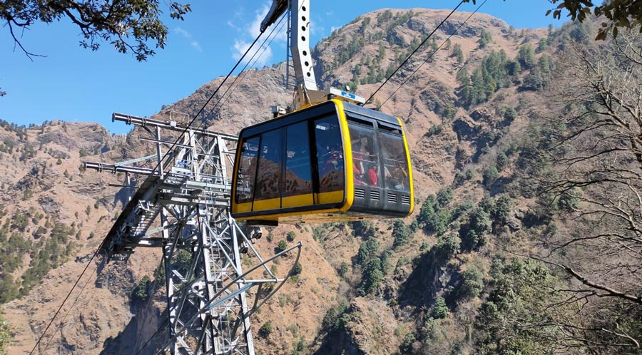 ropeway to baba bhairon from bhawan
